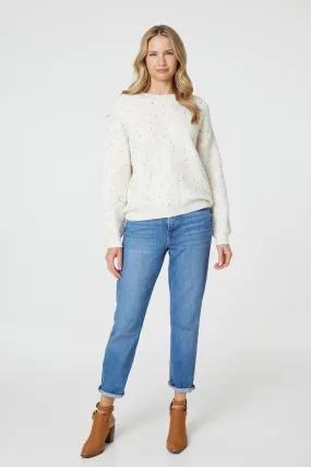 Izabel London – Dotted Knit Long Sleeve Jumper