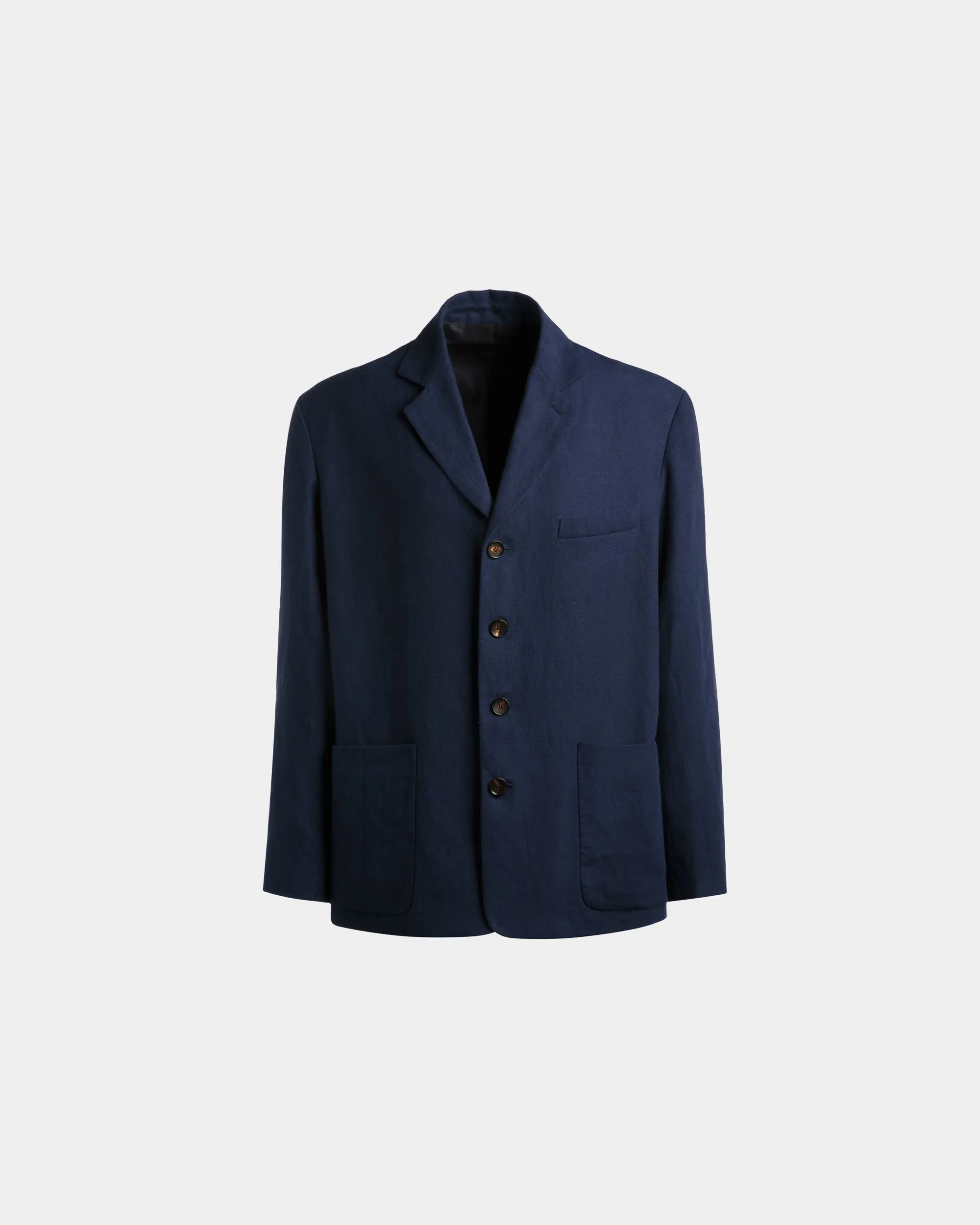 Jacket in Navy Blue Linen 