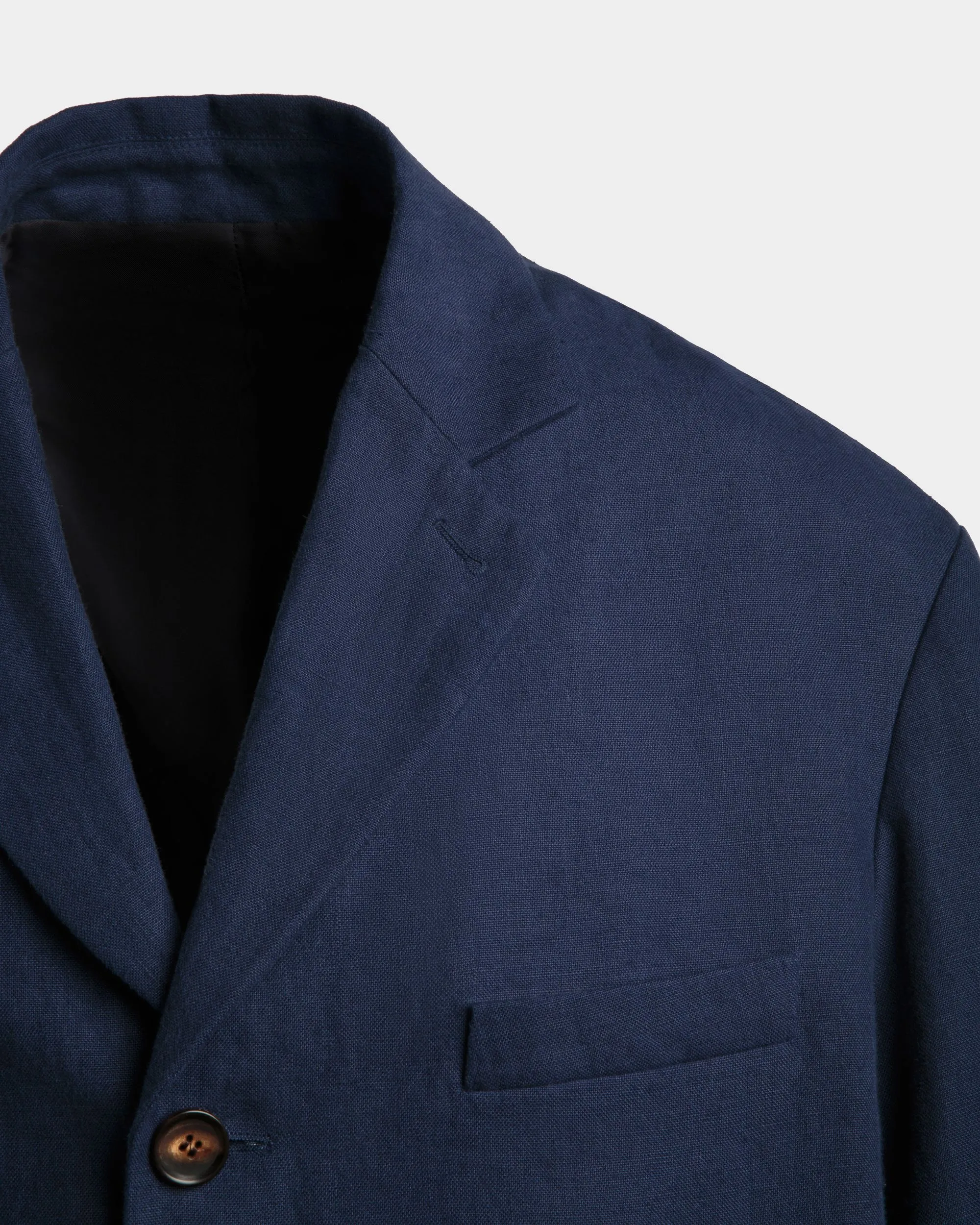 Jacket in Navy Blue Linen 