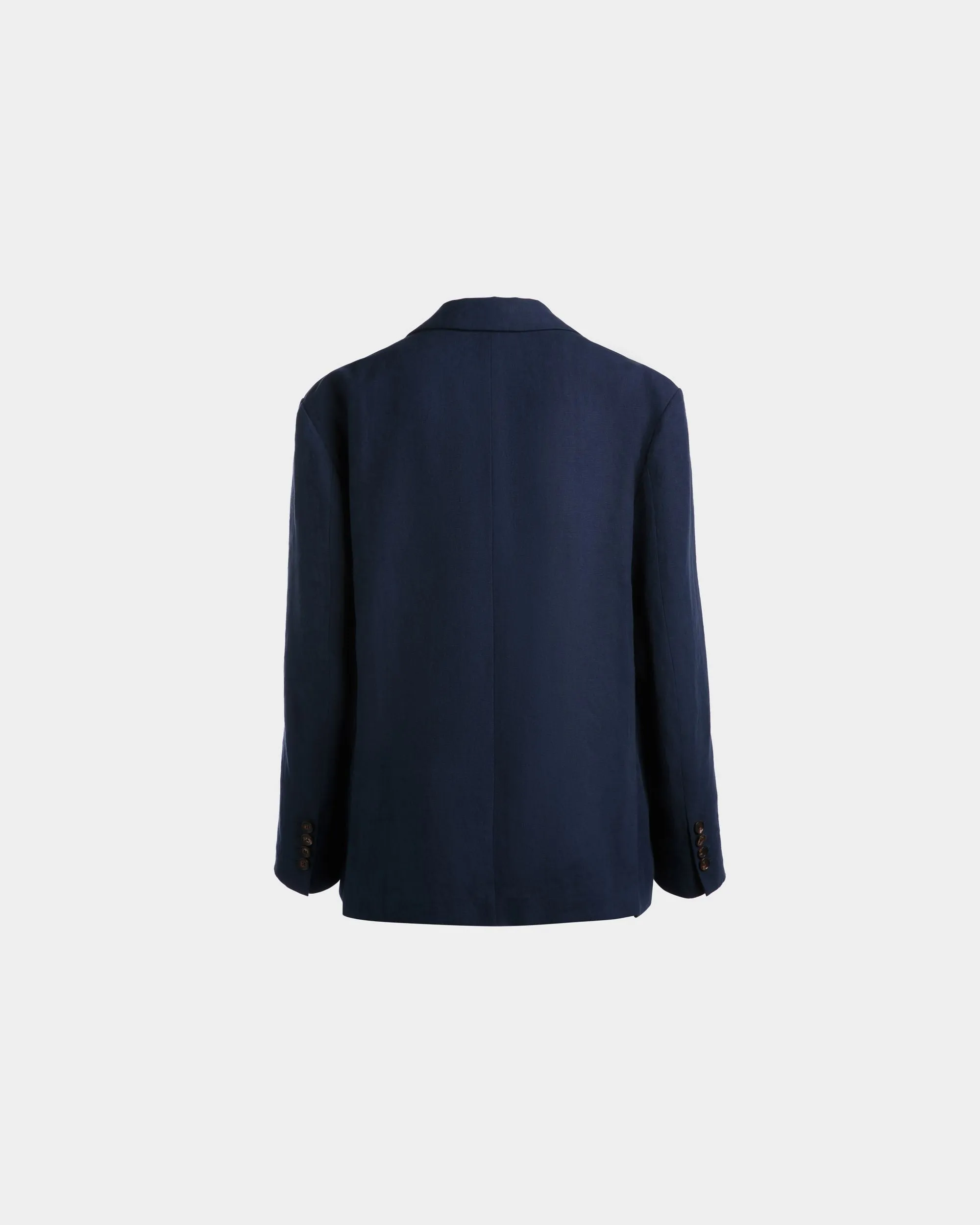 Jacket in Navy Blue Linen 