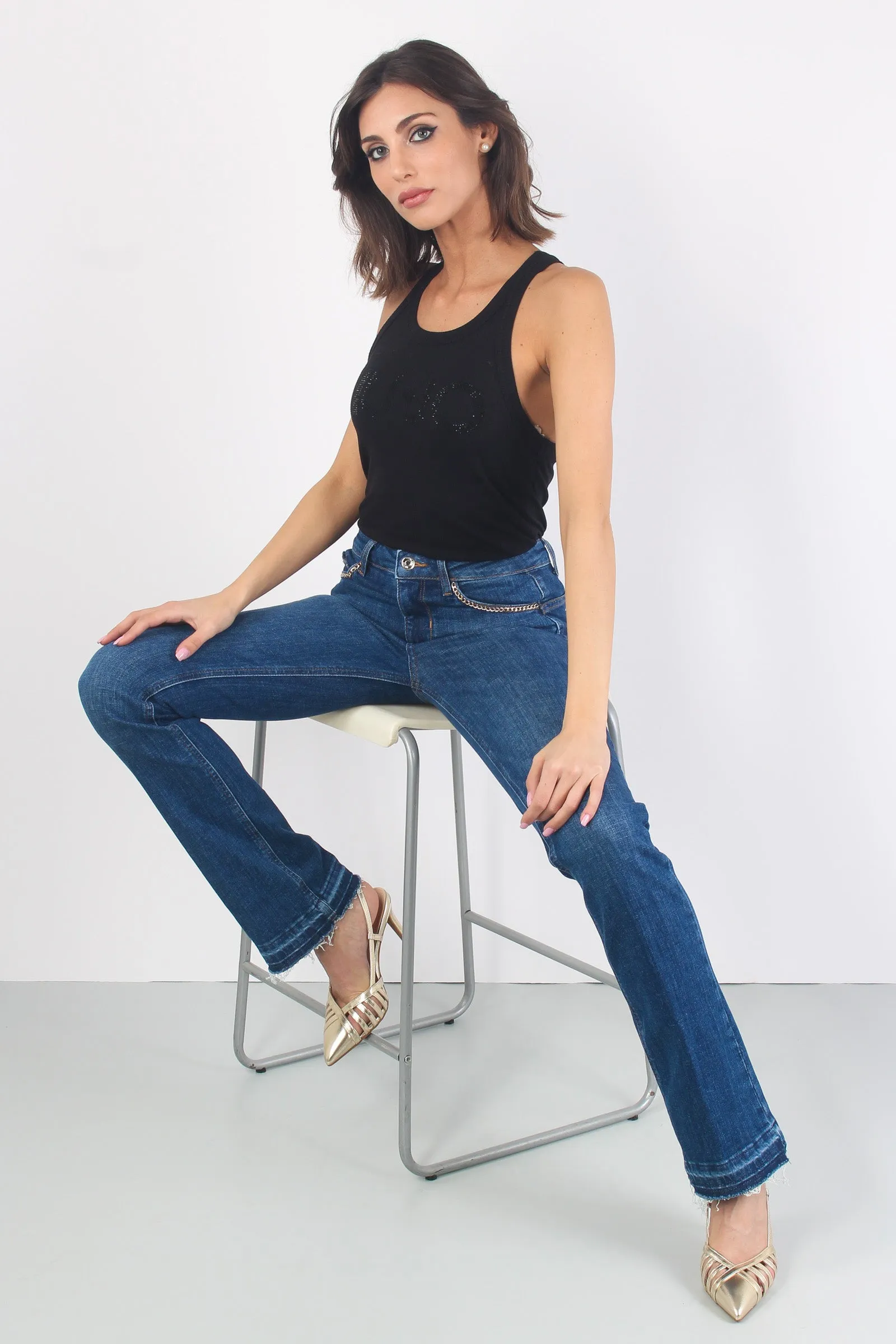 Jeans Repot Tasca Catena Sfran Denim Scuro