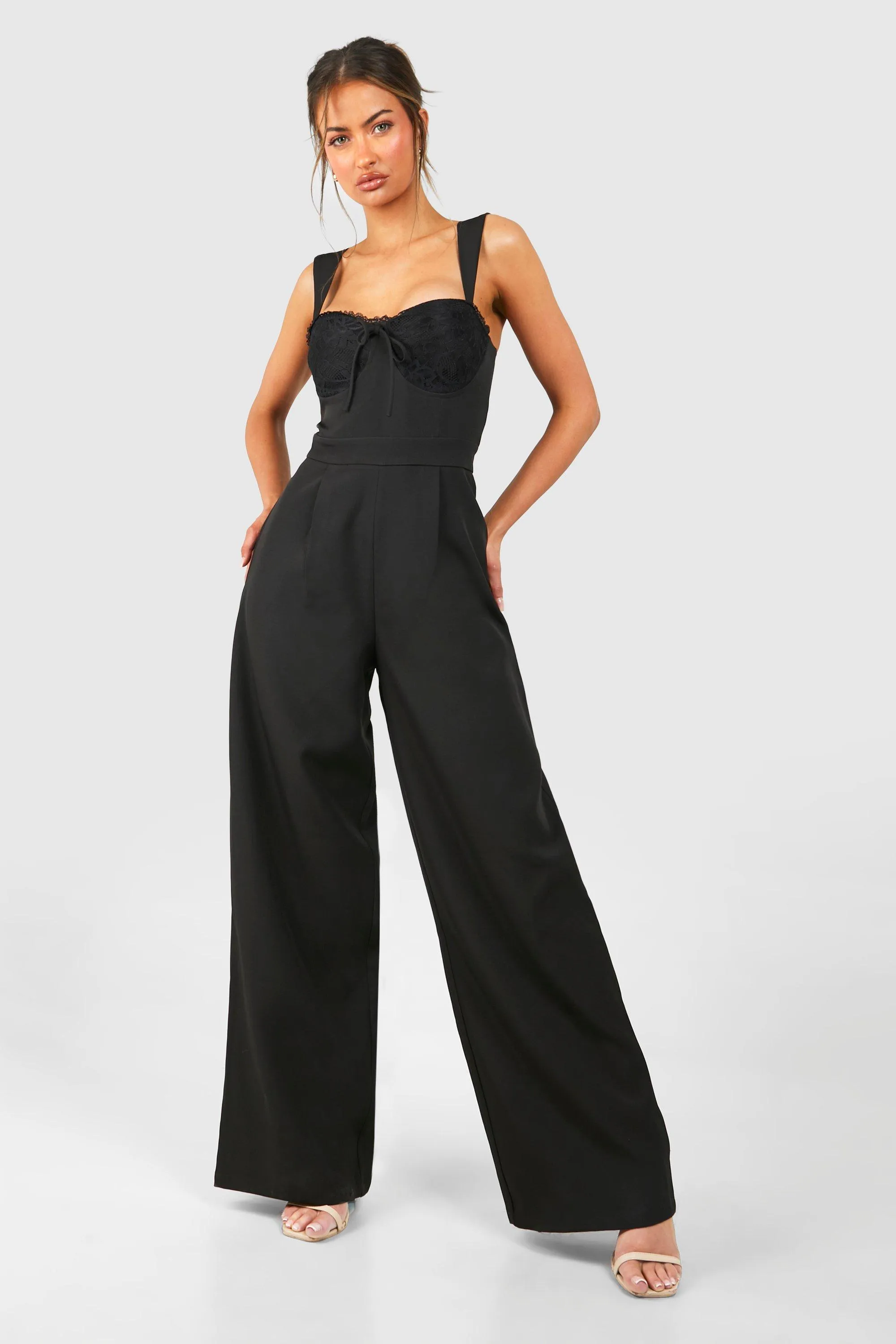 Jumpsuits | Lace Cup Detail Jumpsuit | boohoo