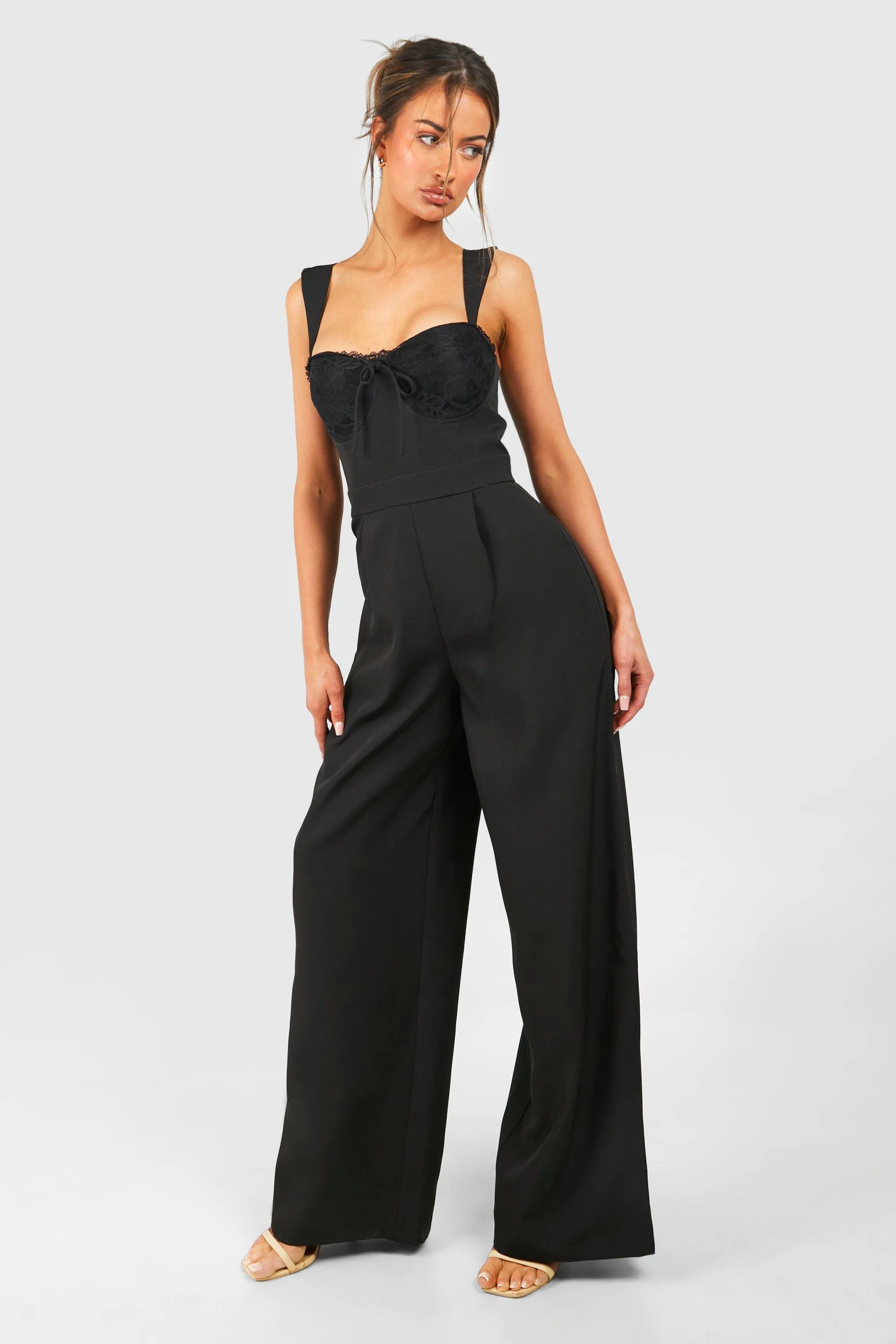 Jumpsuits | Lace Cup Detail Jumpsuit | boohoo