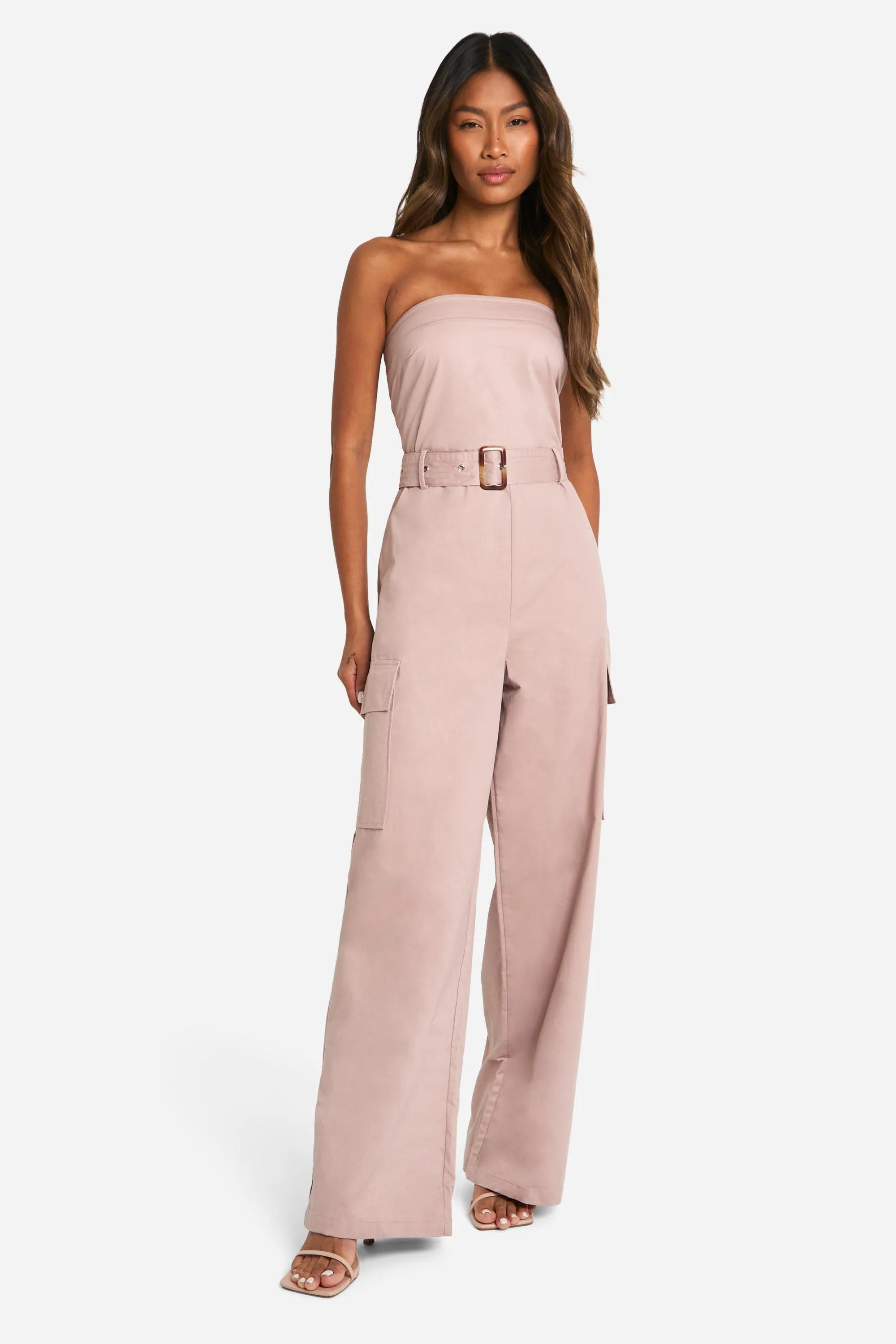 Jumpsuits | Utility Bandeau Belted Jumpsuit | boohoo