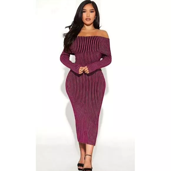 Knitted Off Shoulder Dress