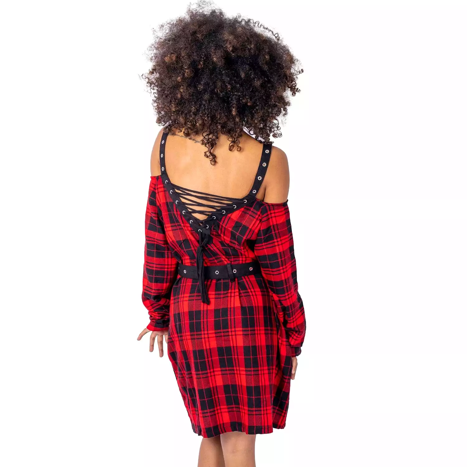 LABYRINTH DRESS - RED CHECK