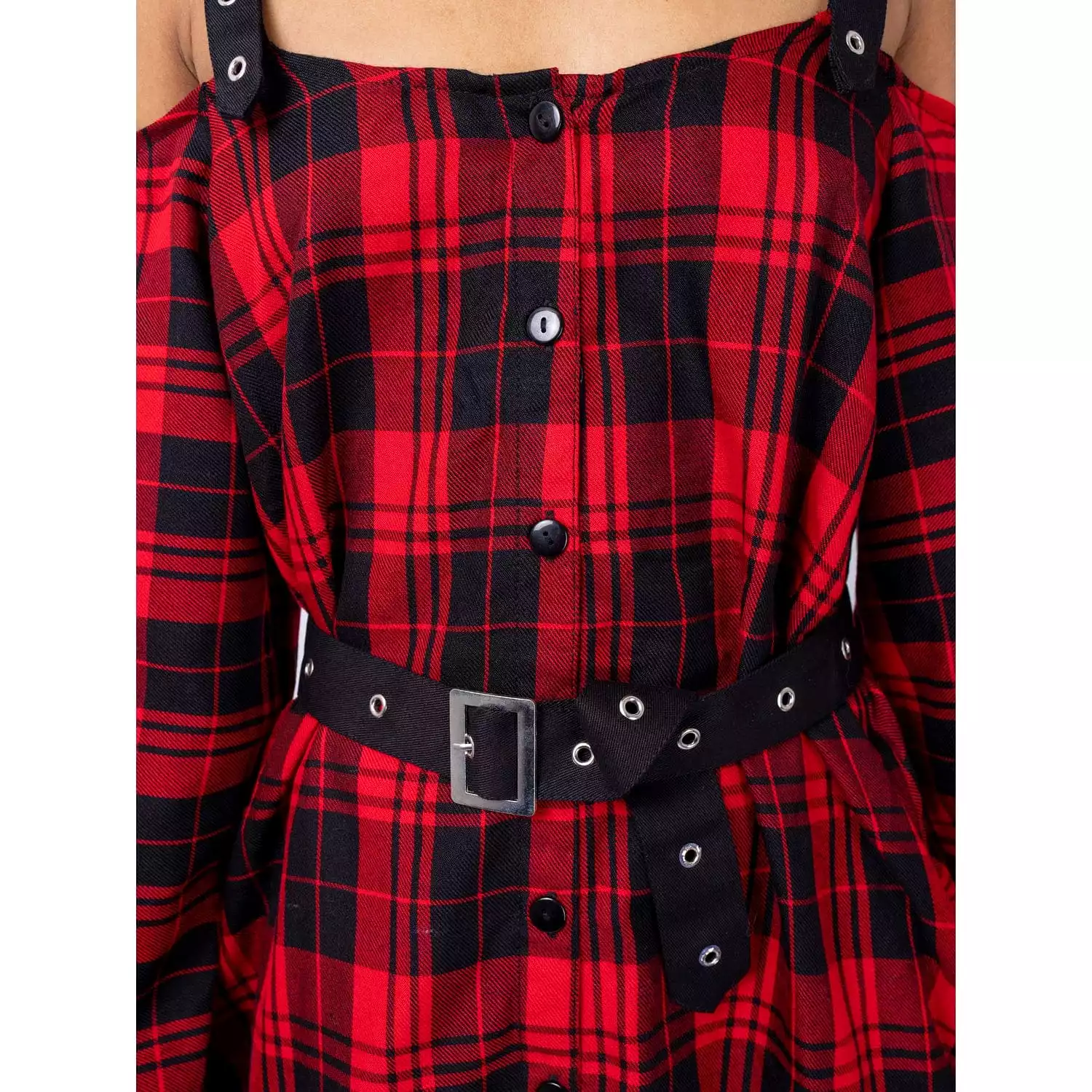 LABYRINTH DRESS - RED CHECK