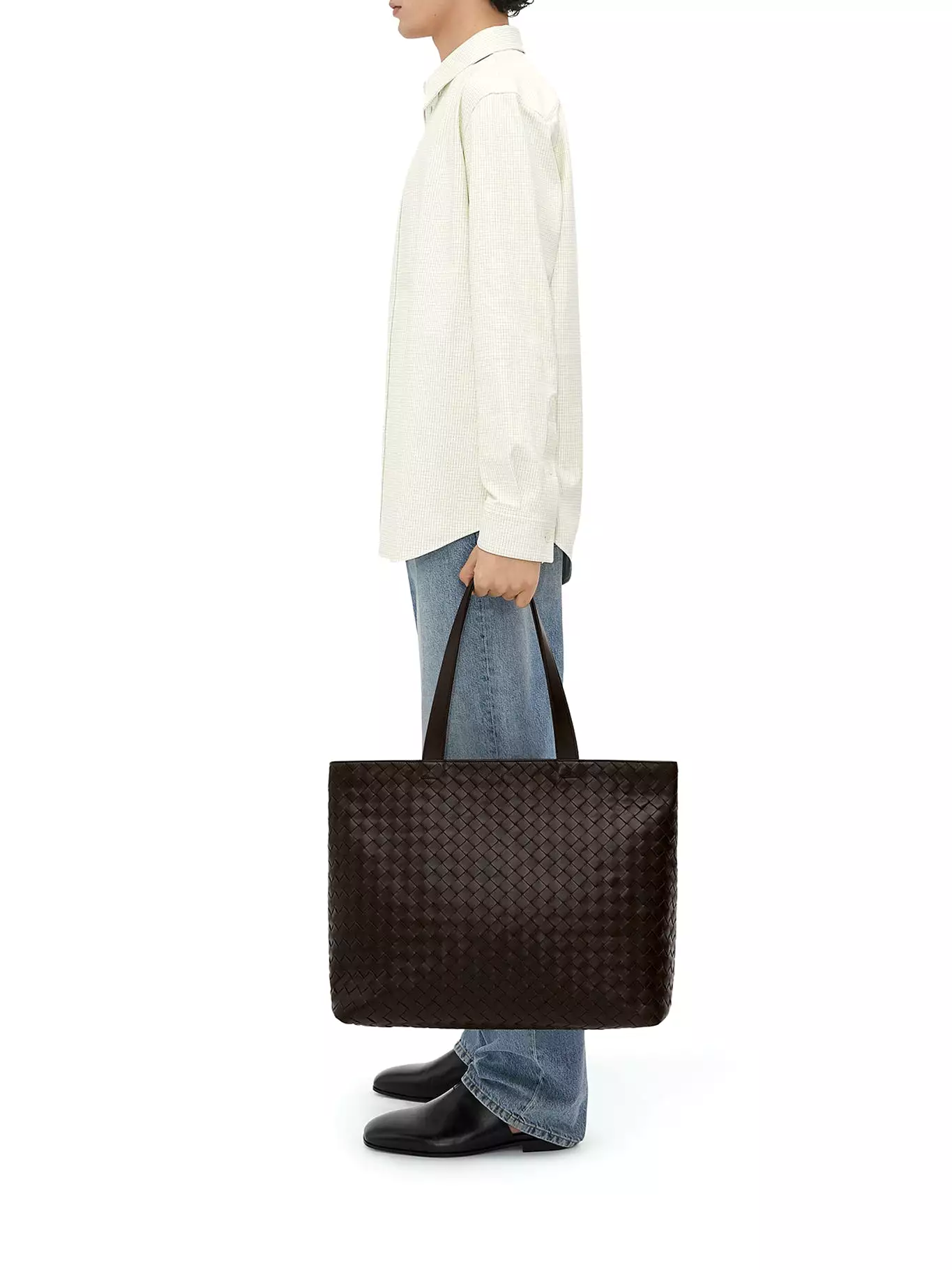 Large Intrecciato tote bag with zip