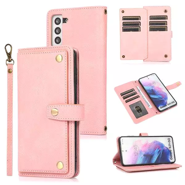 Leather Crossbody Shockproof Wallet Phone Case for Samsung S21 Plus