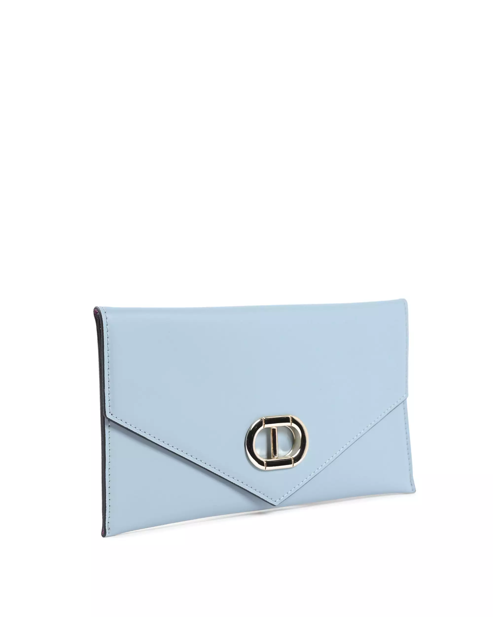 Leather Envelope Clutch - Light Blue