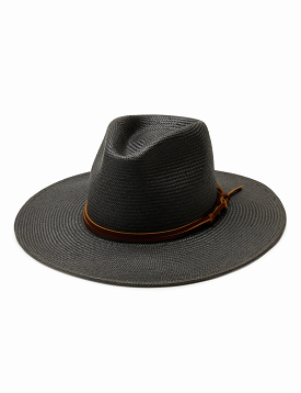 Lindsey Straw Hat, Black