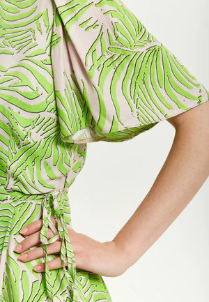 Liquorish Tropical Print Midi Wrap Dress