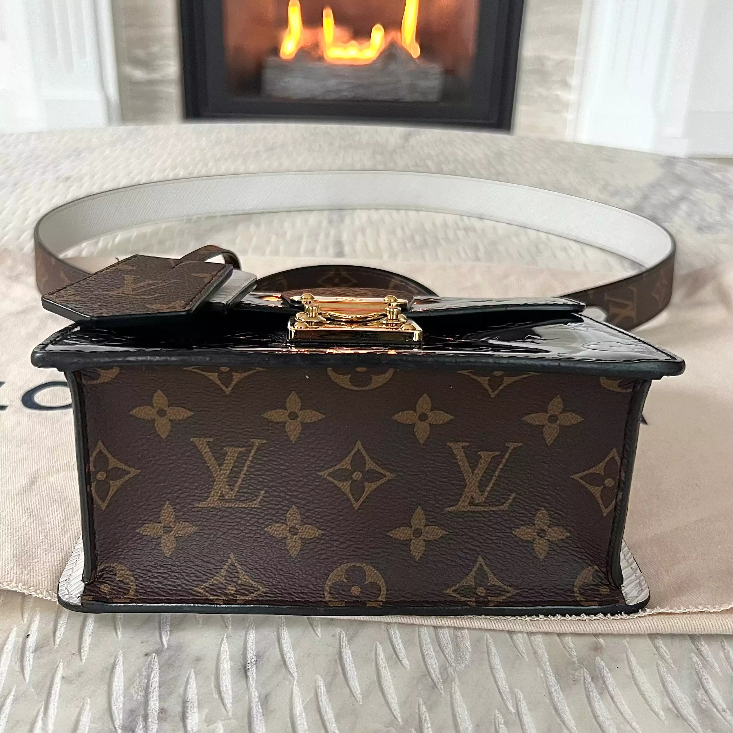 Louis Vuitton Spring Street Handbag Monogram Vernis with Monogram Canvas and Epi Leather