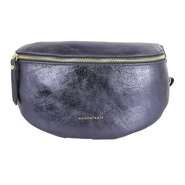 Maison Fanli - Leather Crossbody - Metallic Marine