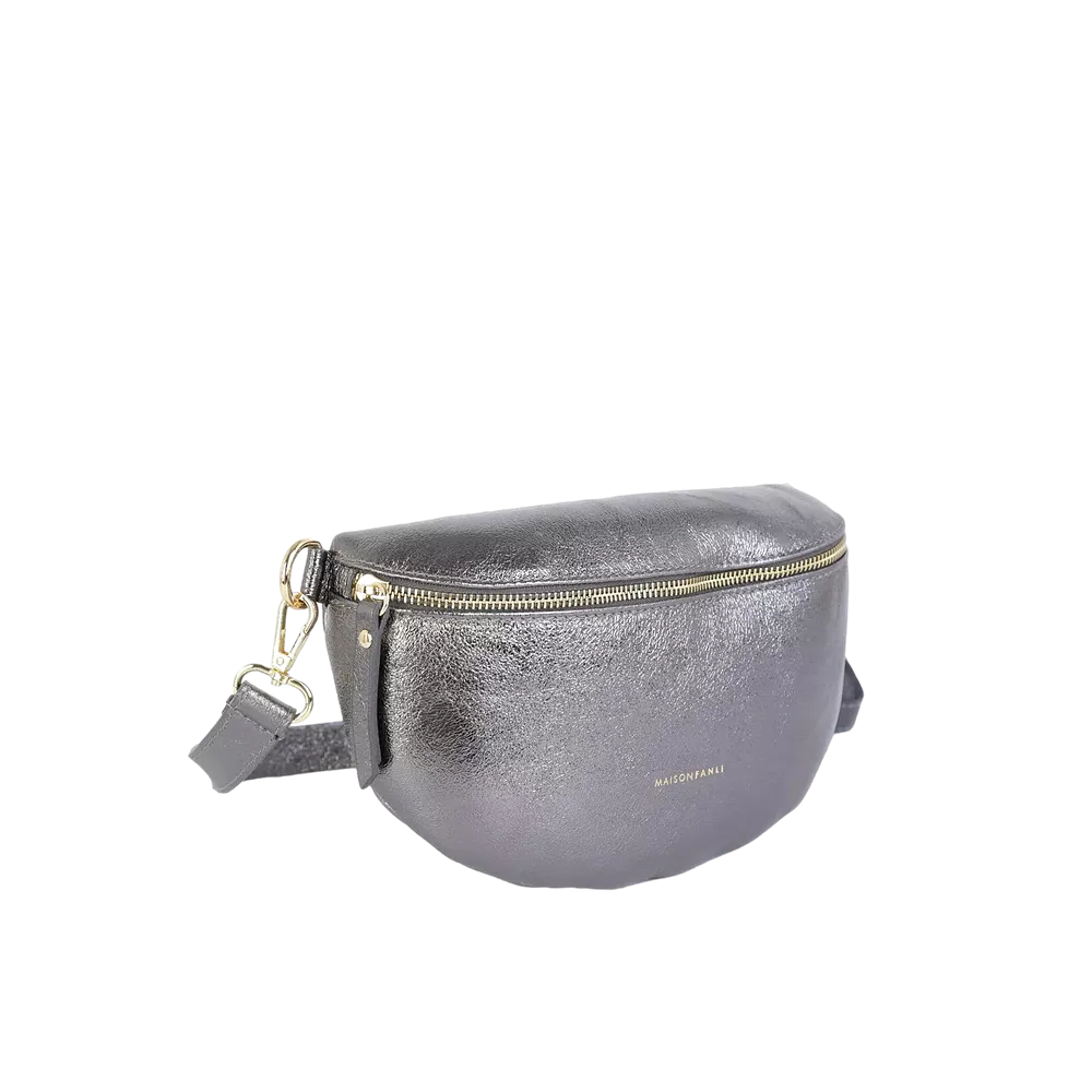 Maison Fanli - Leather Crossbody - Metallic Marine