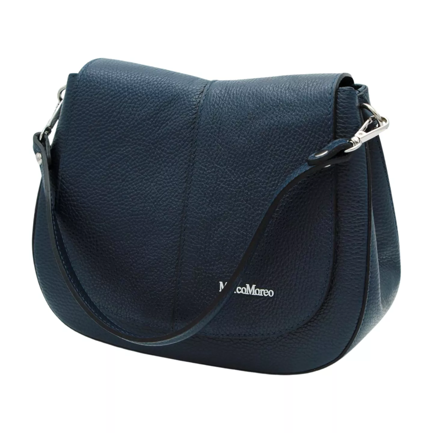 Marco Moreo Navy Leather Saddle Bag 1816