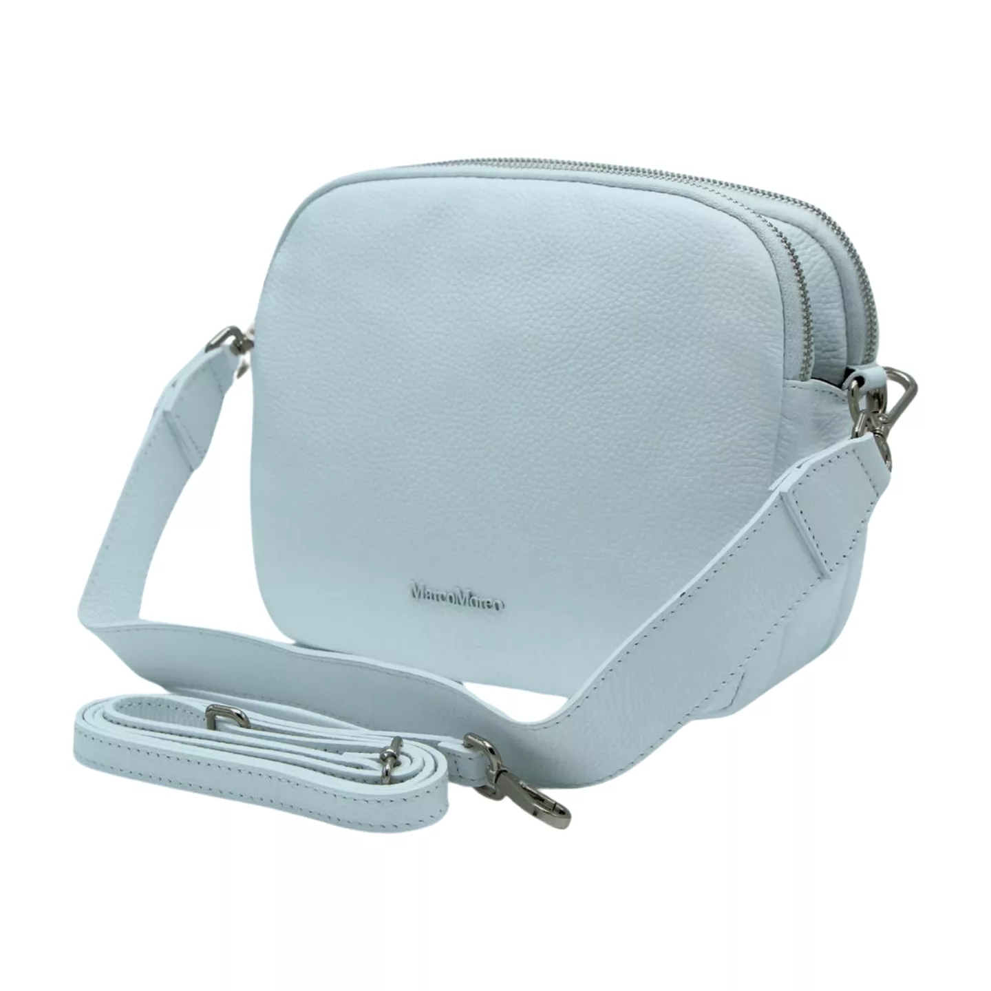 MARCO MOREO White Double Zip Crossbody Bag