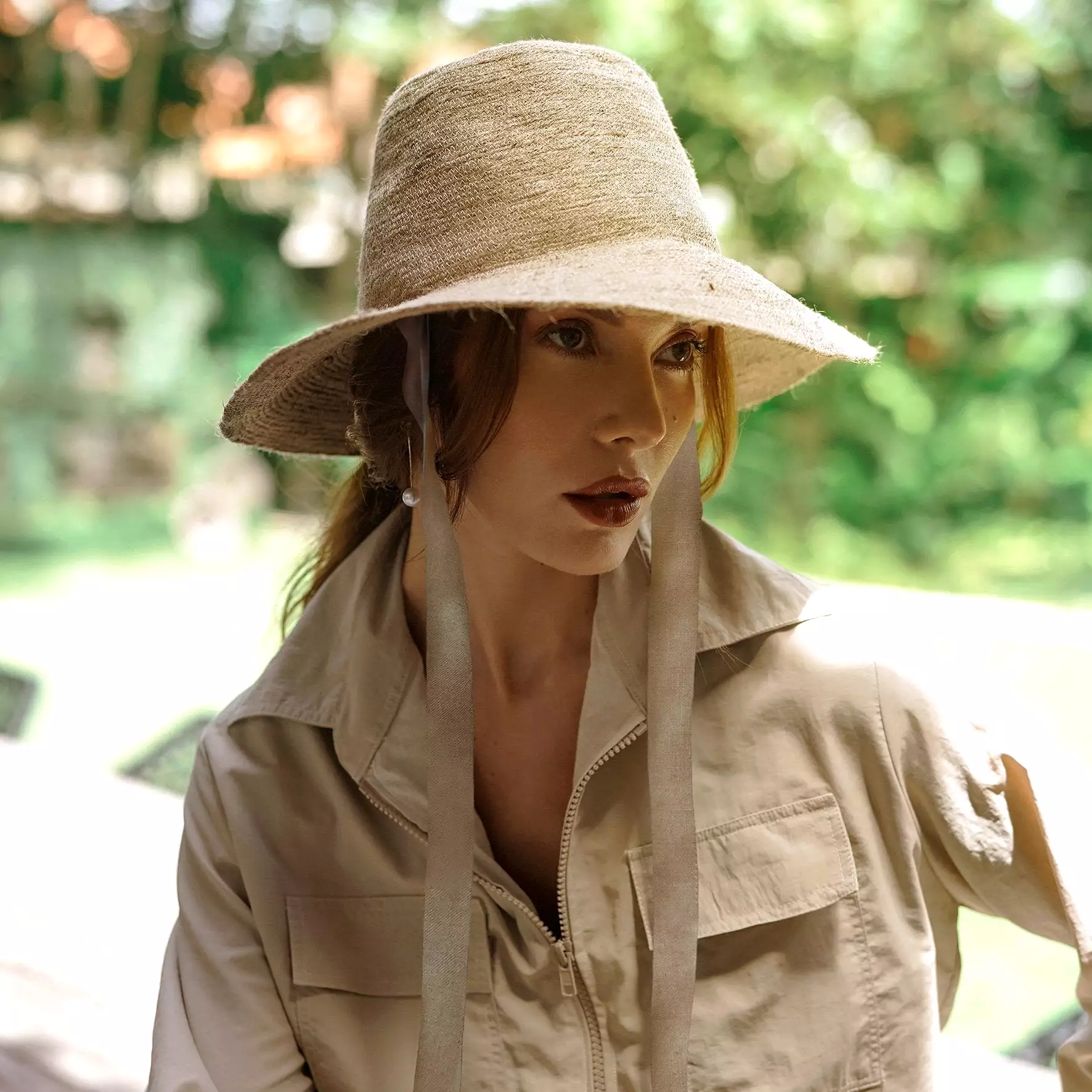 MEG Jute Straw Hat, in Nude Beige