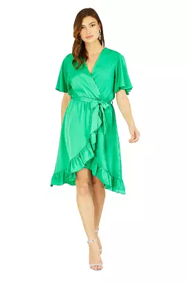 Mela London Satin Wrap Dress