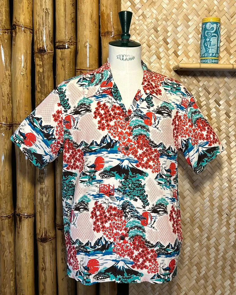 Micky Oye - Aloha Shirt Land of Fujiyama White/Red