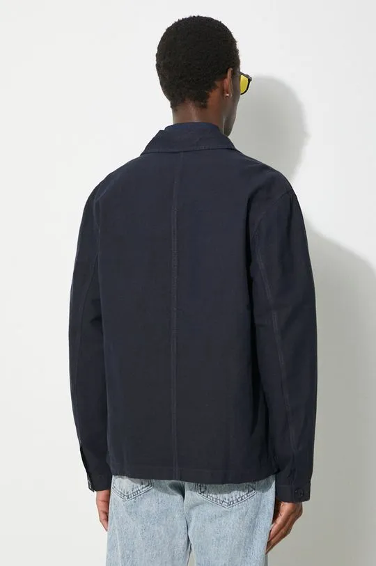 Norse Projects shirt jacket Tyge Cotton Linen navy blue color N50.0244.7004