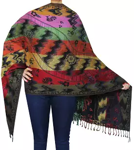 Paisley Wool Womens Scarf Shawl Gift Indian Clothing (78 x 28 inches)