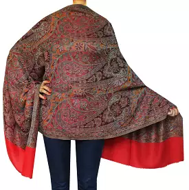 Paisley Wool Womens Scarf Shawl Gift Indian Clothing (84 x 30 inches)