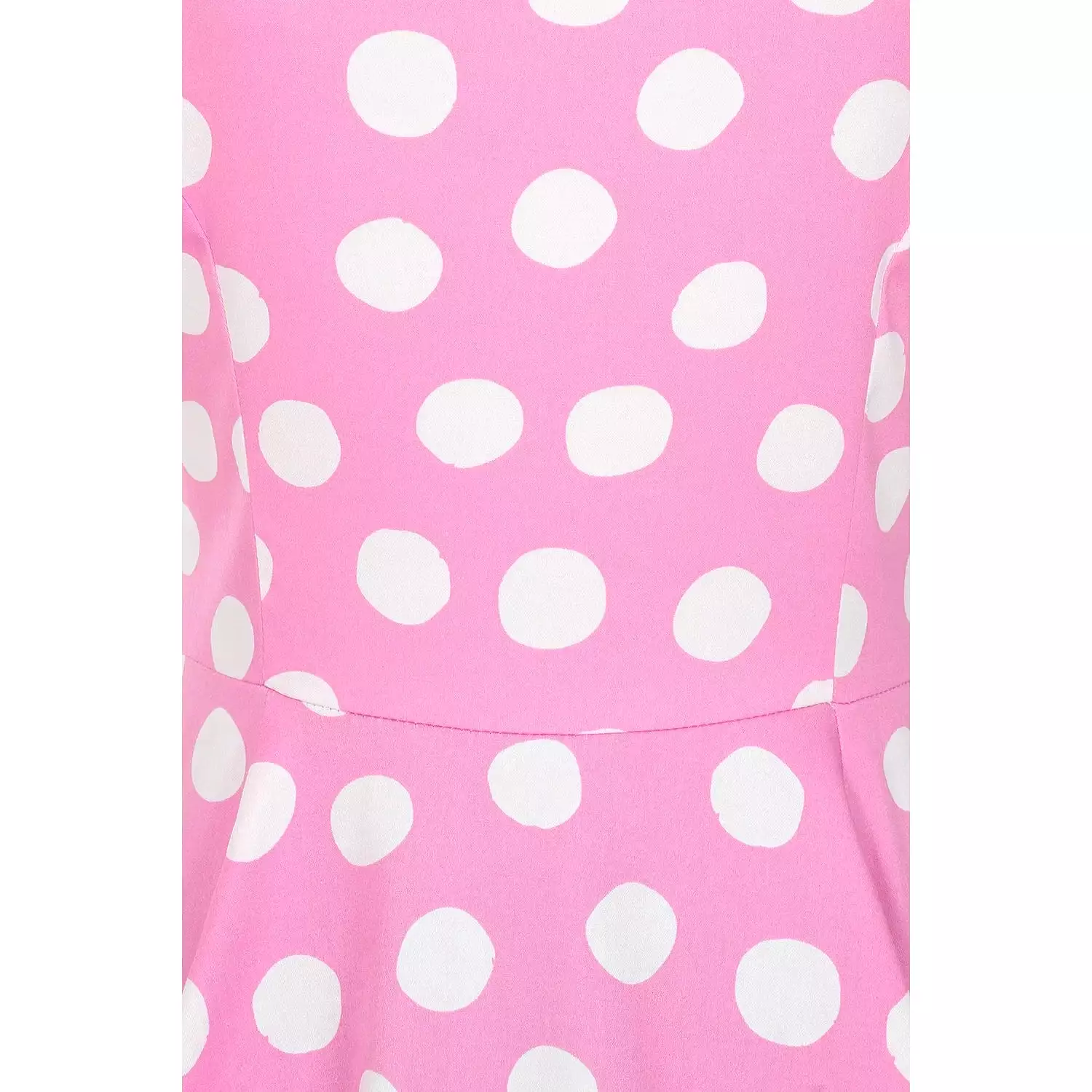 Pink White Sleeveless Polka Dot Audrey Swing Tea Dress