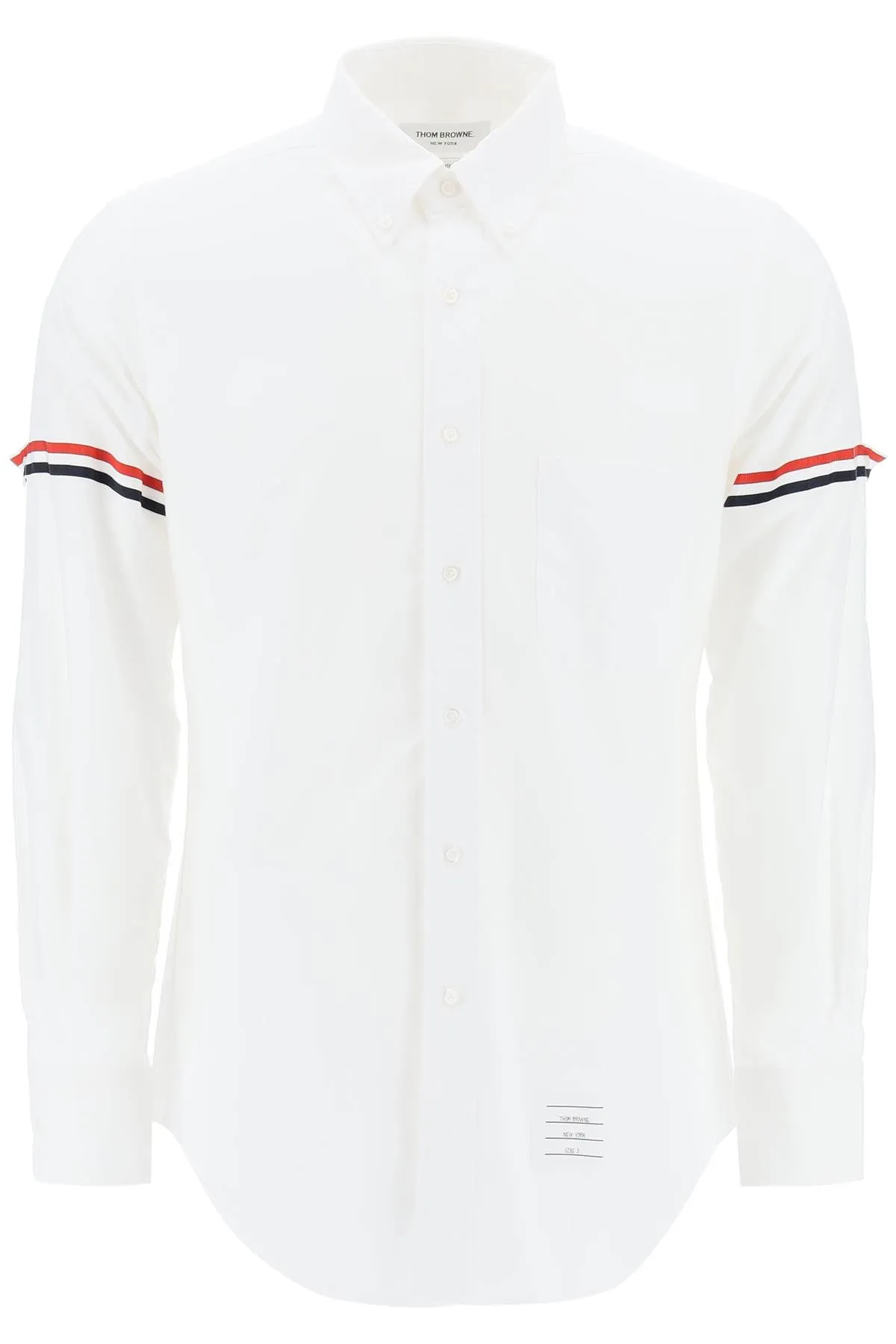 poplin button-down shirt with rwb armbands MWL150E F0313 WHITE