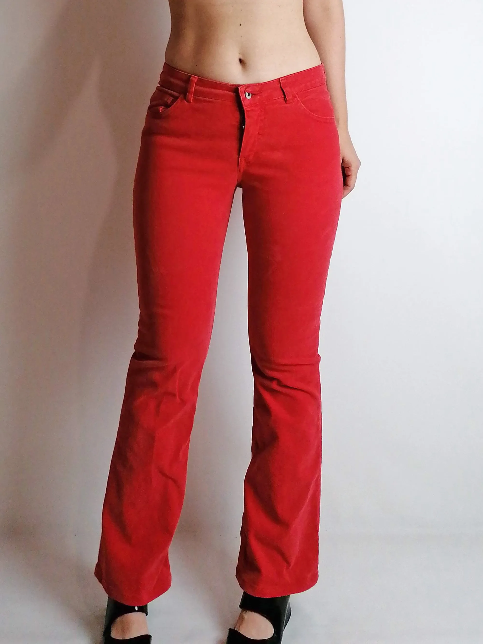 REPLAY Red Jeans Low Rise Flared Leg - size XS-S