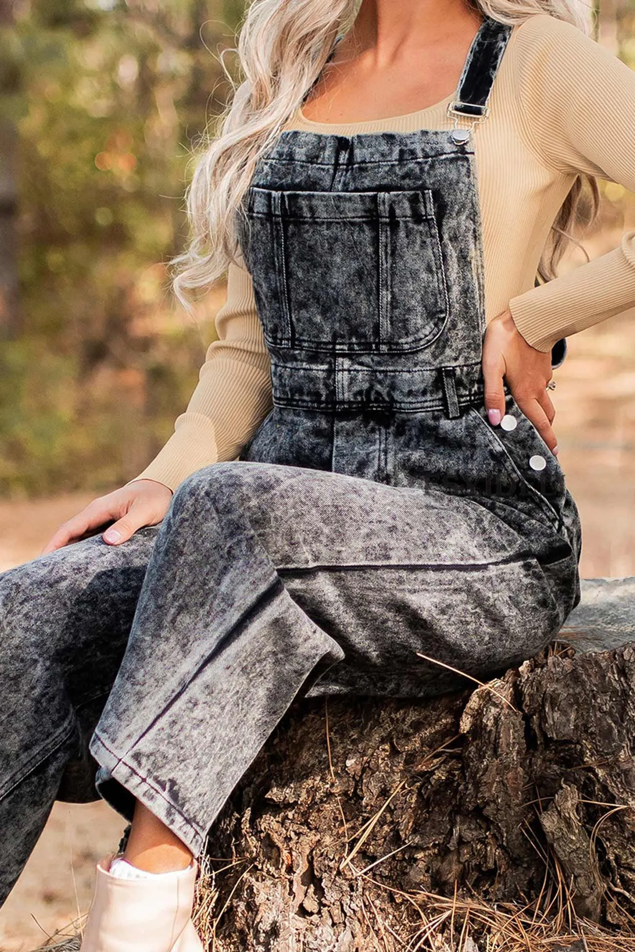 Retro Solid Denim Jumpsuits