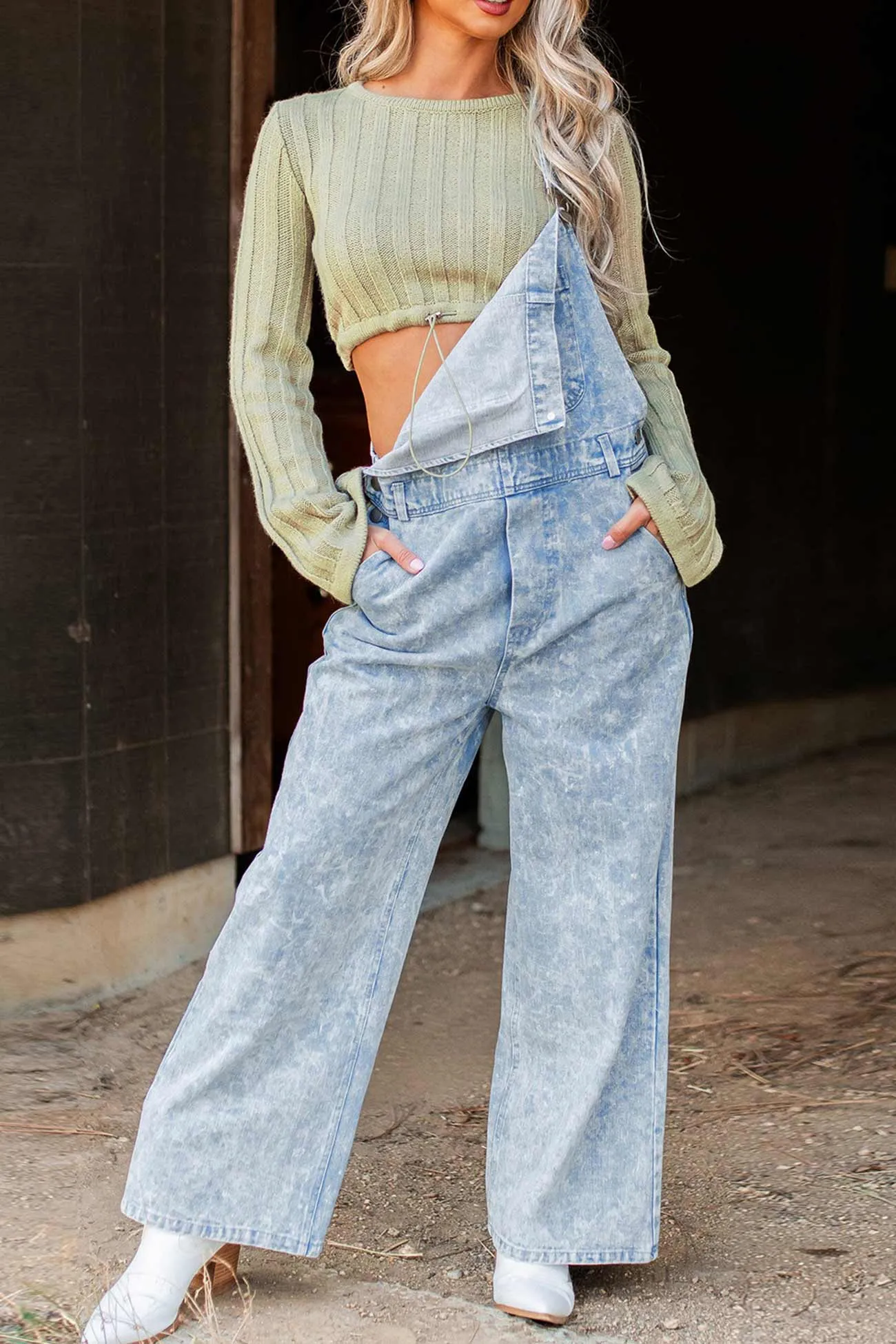 Retro Solid Denim Jumpsuits