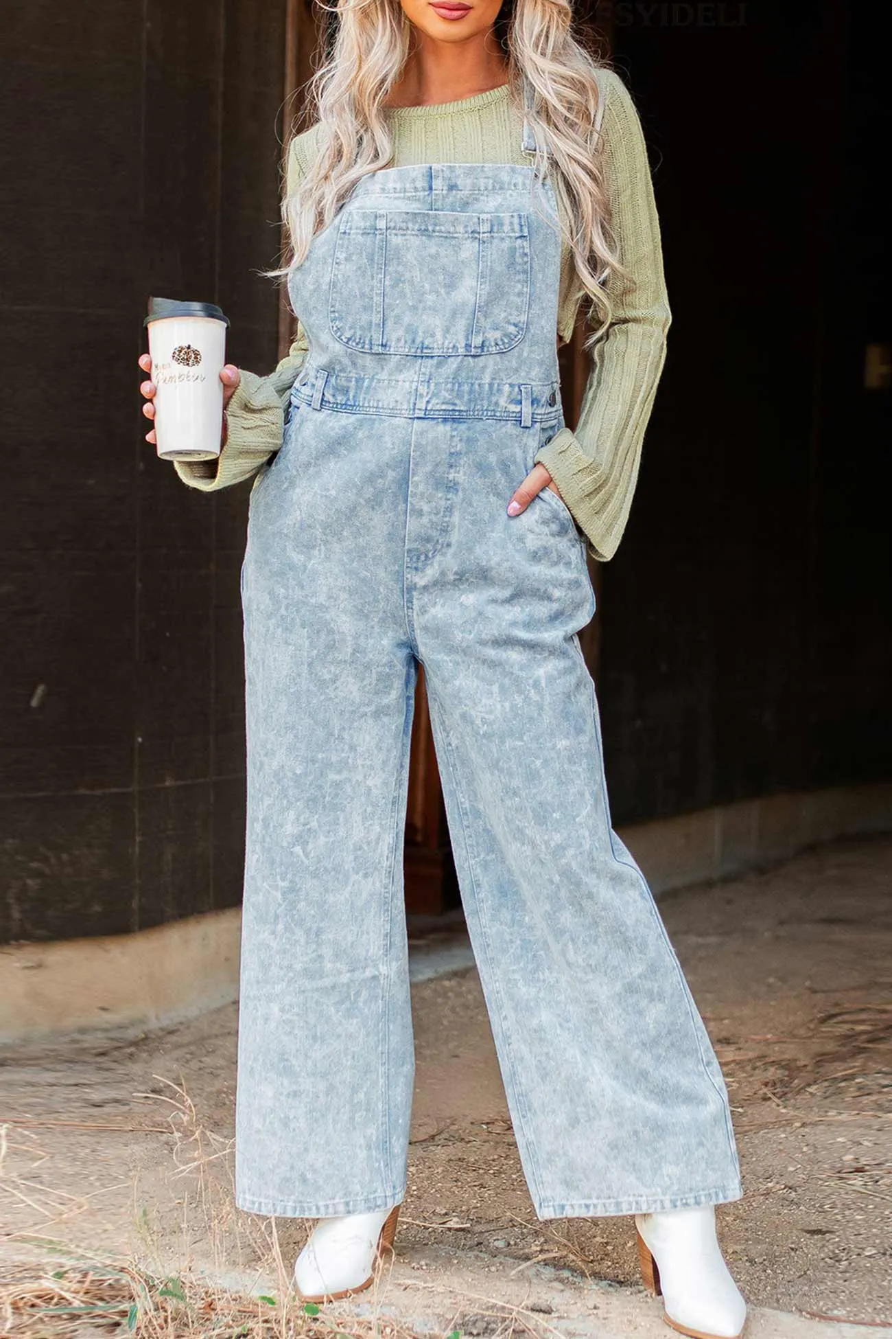 Retro Solid Denim Jumpsuits