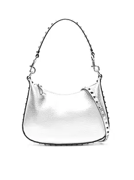 ROCKSTUD MINI HOBO BAG IN GRAINED LEATHER