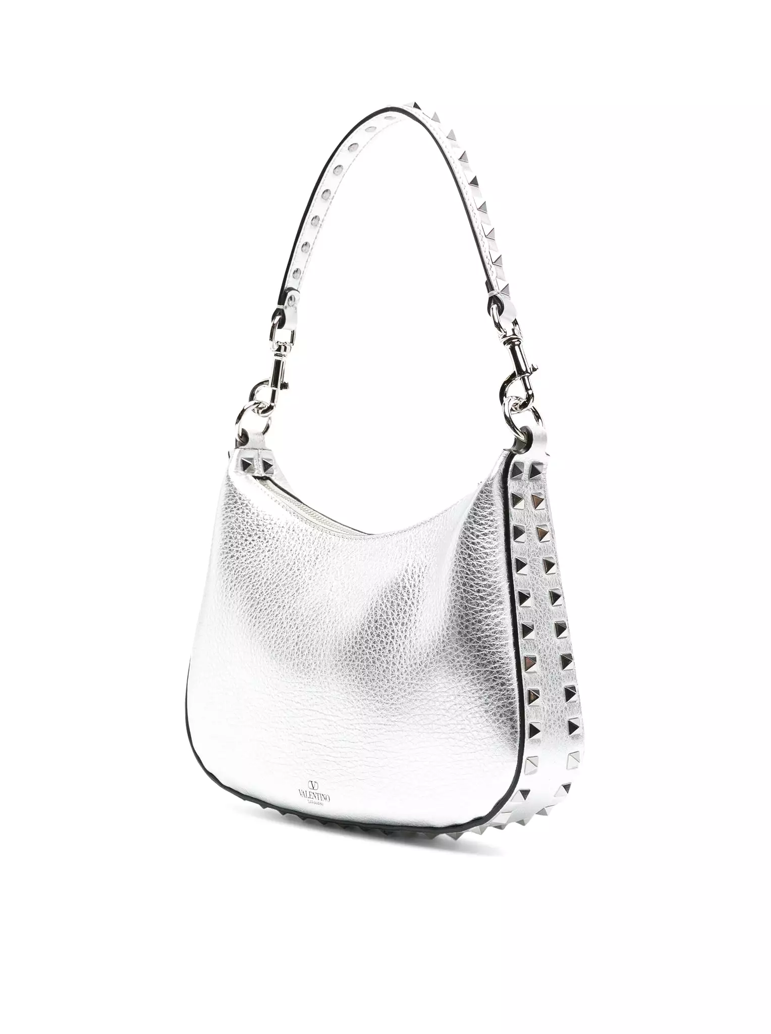 ROCKSTUD MINI HOBO BAG IN GRAINED LEATHER