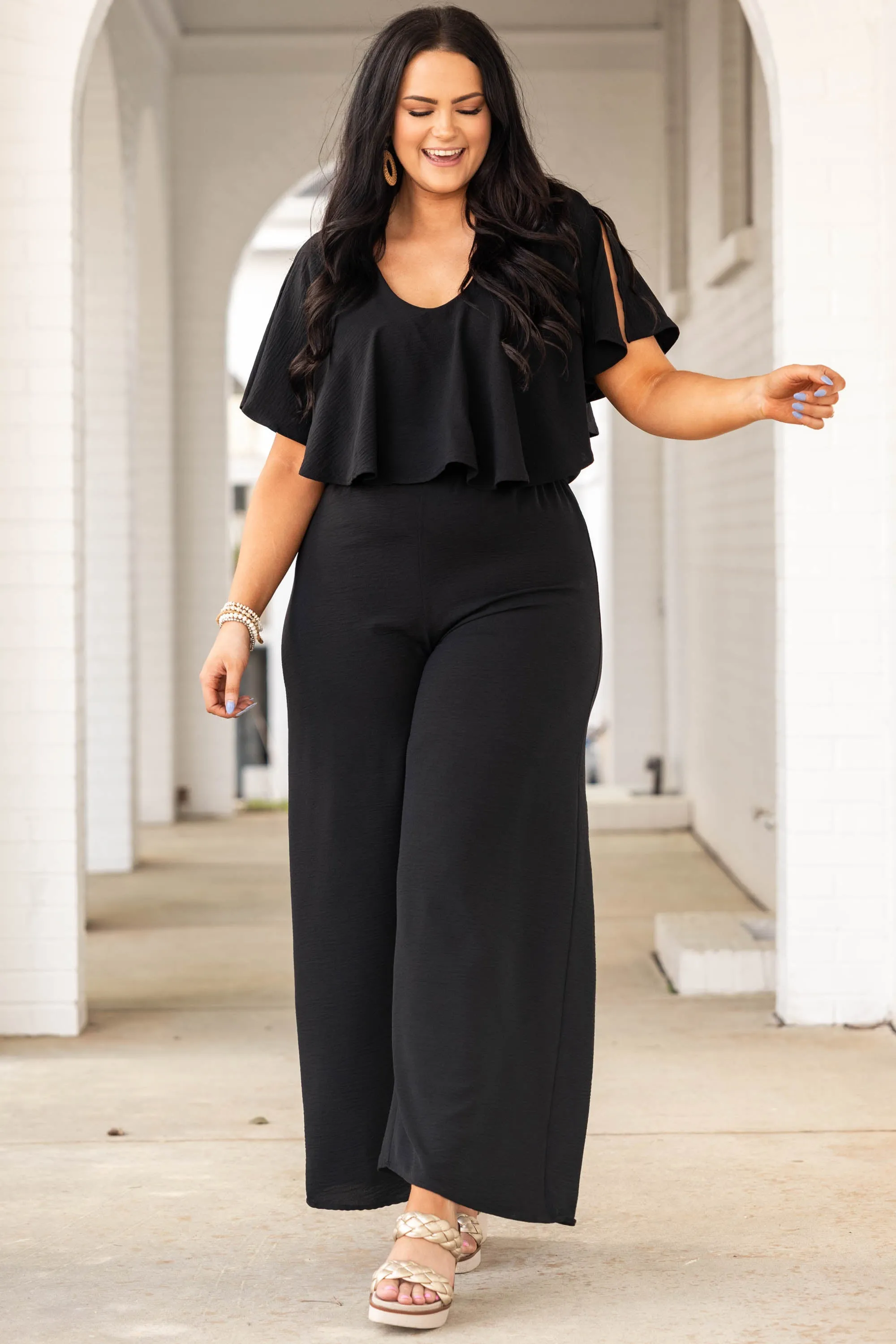 See Me In Greece Jumpsuit, Black