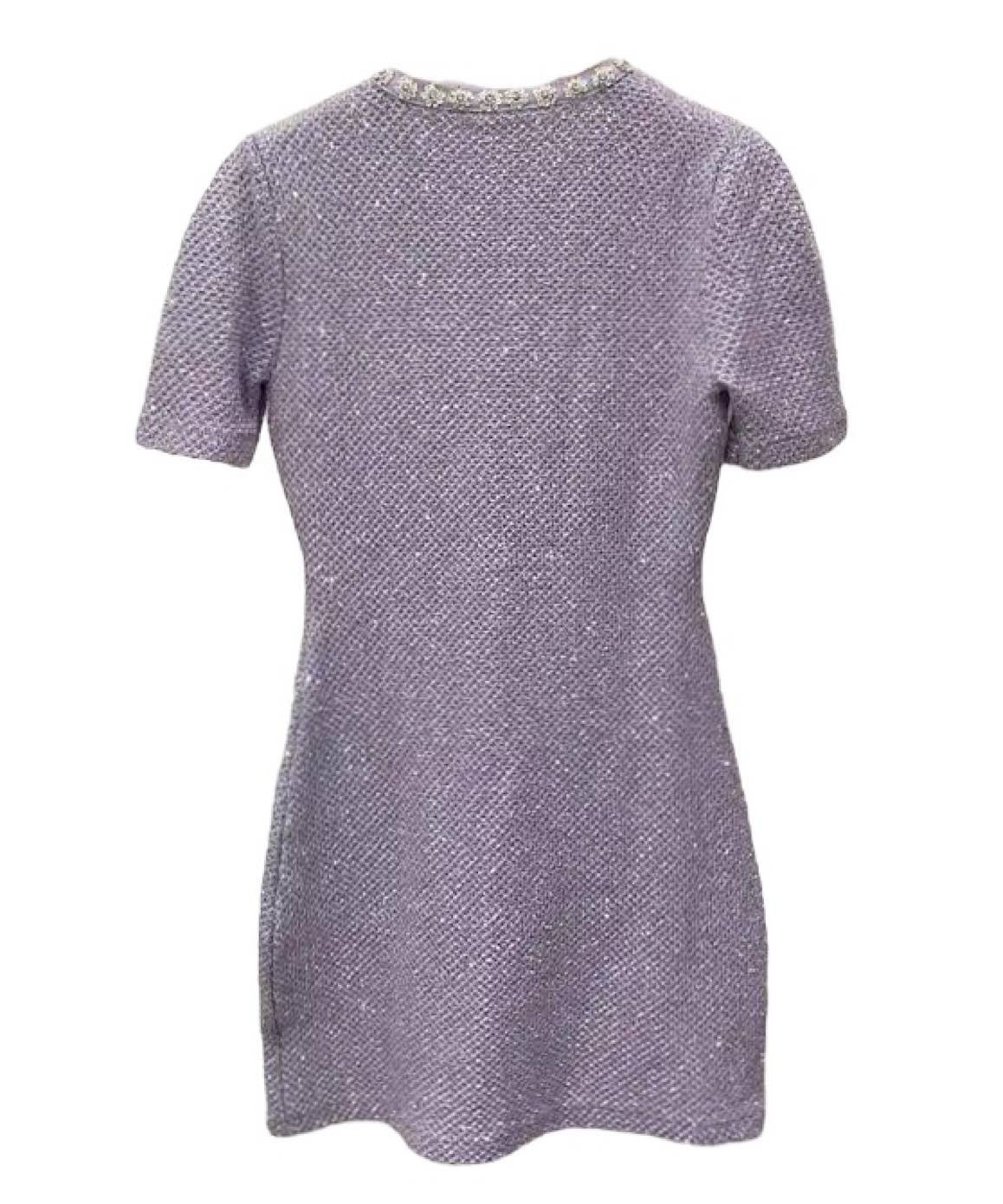 Sequin Short Knit Dress In Lavender