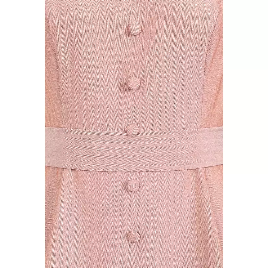 Soft Pink Sleeveless V Neck Summer Swing Dress