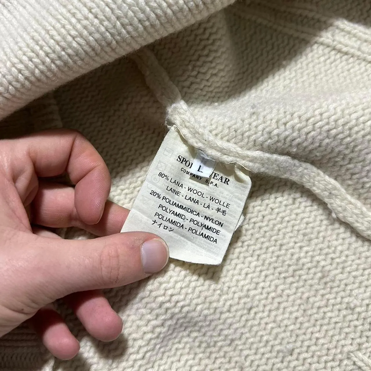 Stone Island 2000 Heavy Knit Cream Jumper