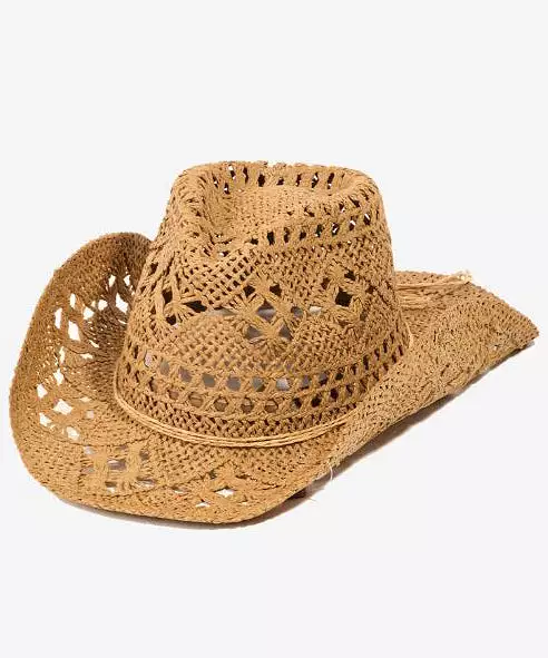 Straw Cowboy Hat - Khaki