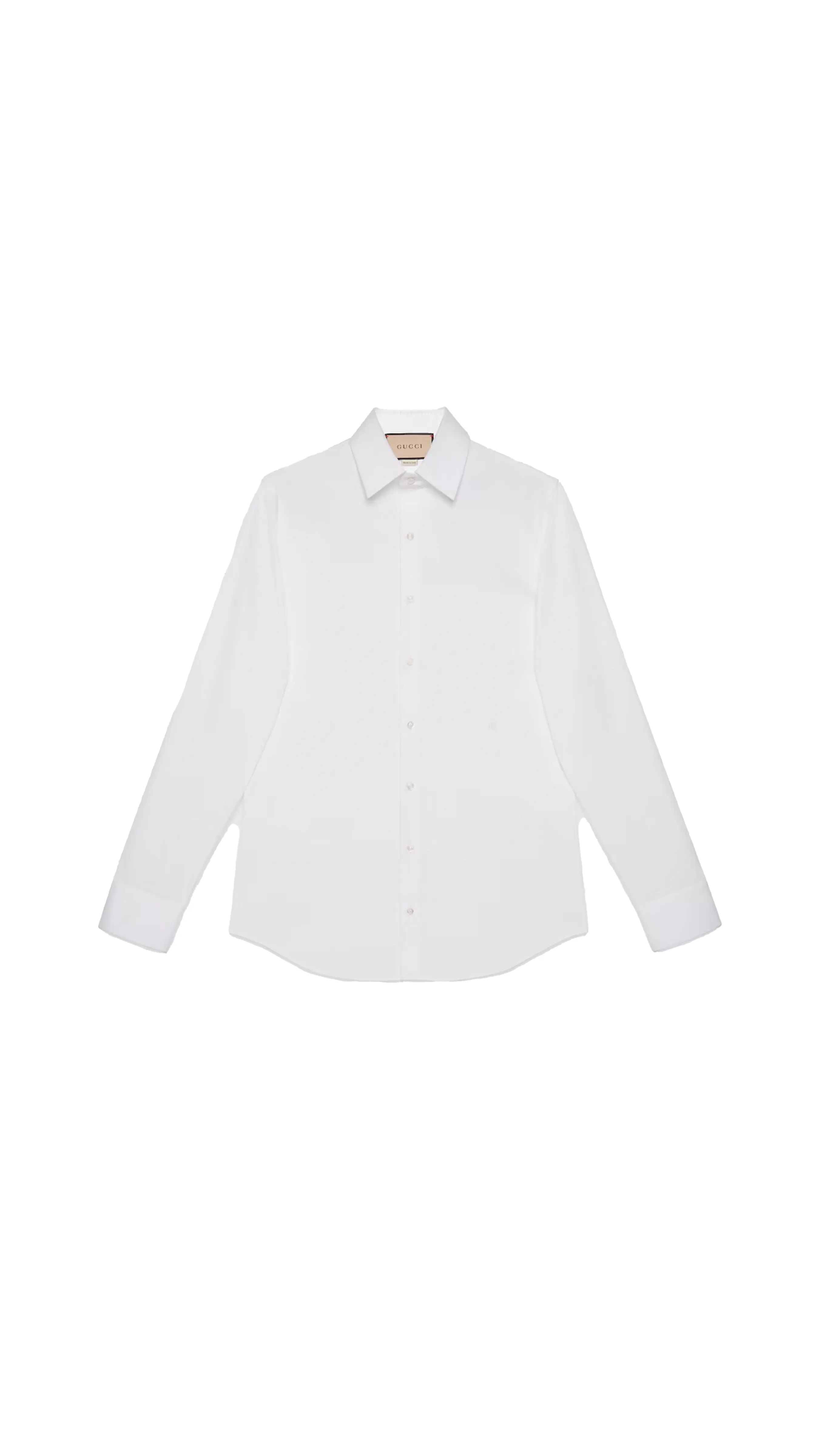 Stretch Cotton Poplin Shirt - White