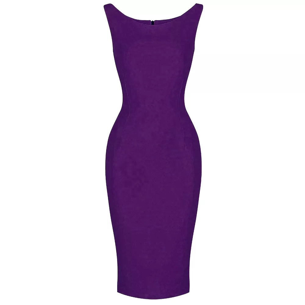 Summer Purple 40s Bodycon Sleeveless Hollywood Wiggle Dress