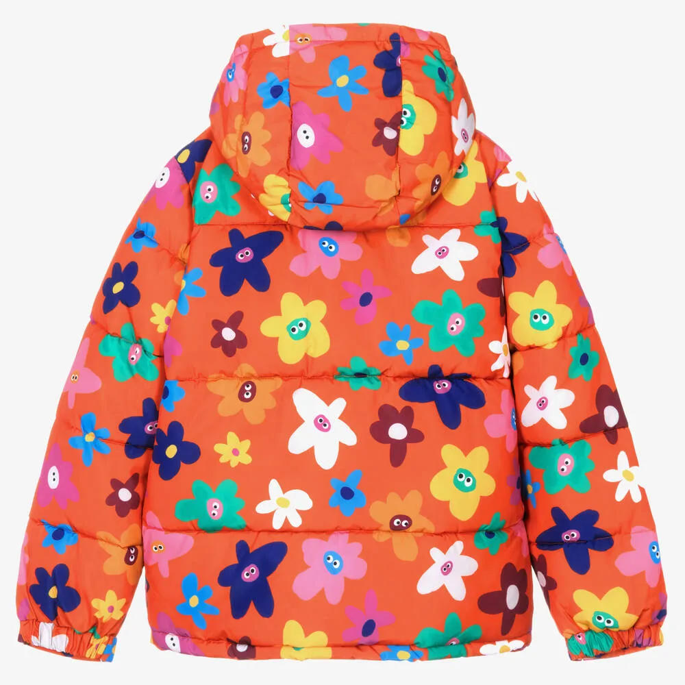 Teen Girls Multicolour Floral Puffer Coat