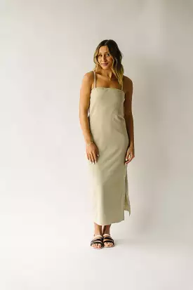 The Belinda Tank Knit Midi Dress in Khaki