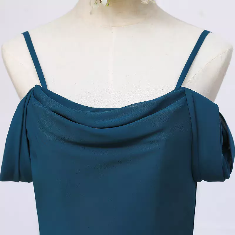 The Meralyn Bridesmaid Chiffon Off Shoulder Dress (Customisable)