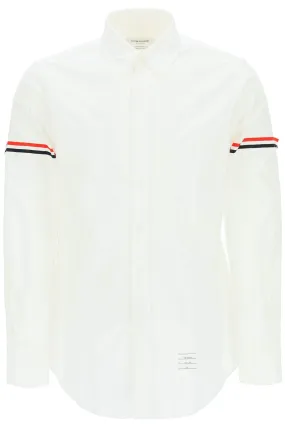 Thom Browne poplin button-down shirt with rwb armbands