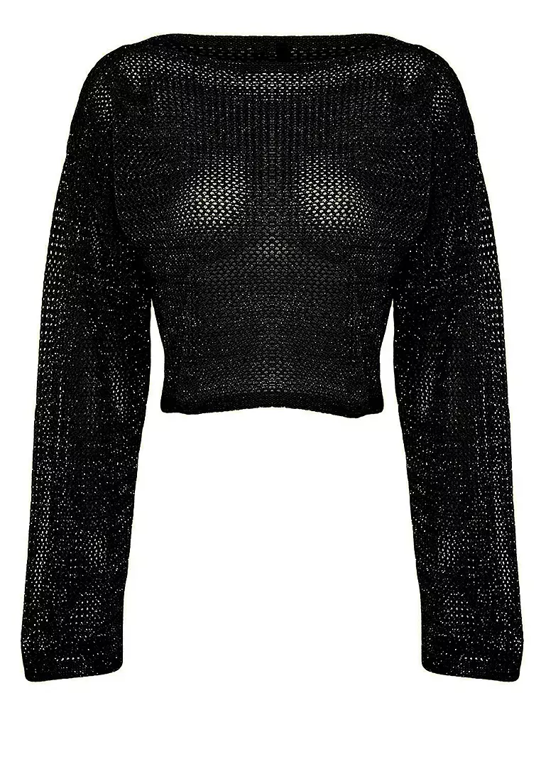 Trendyol Boat Neck Crop Sweater