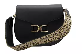 UNISA Black Leather Saddle Bag   ZFABIOLA