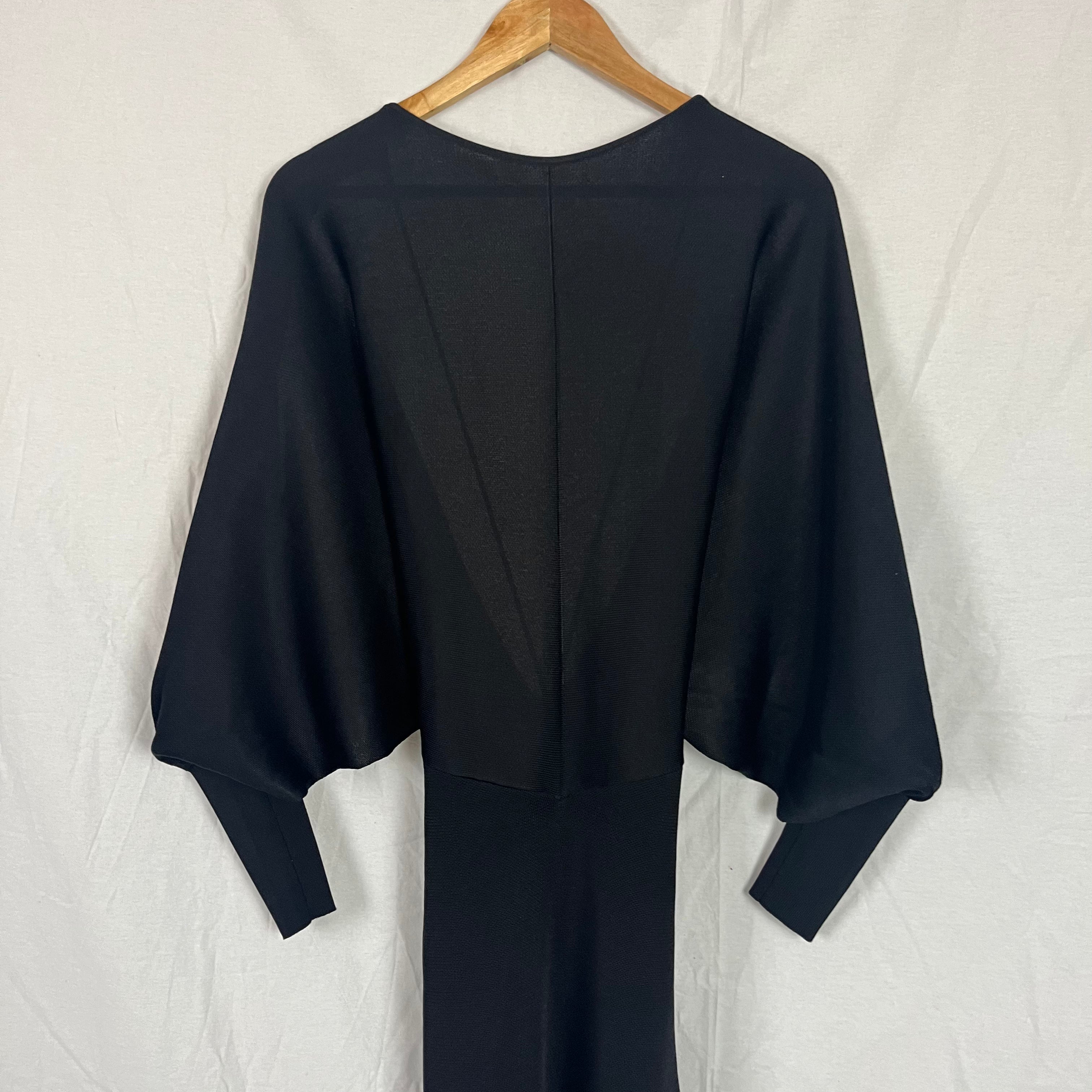 Victoria Beckham Black & Navy Silky Knit Dress XS