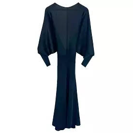 Victoria Beckham Black & Navy Silky Knit Dress XS